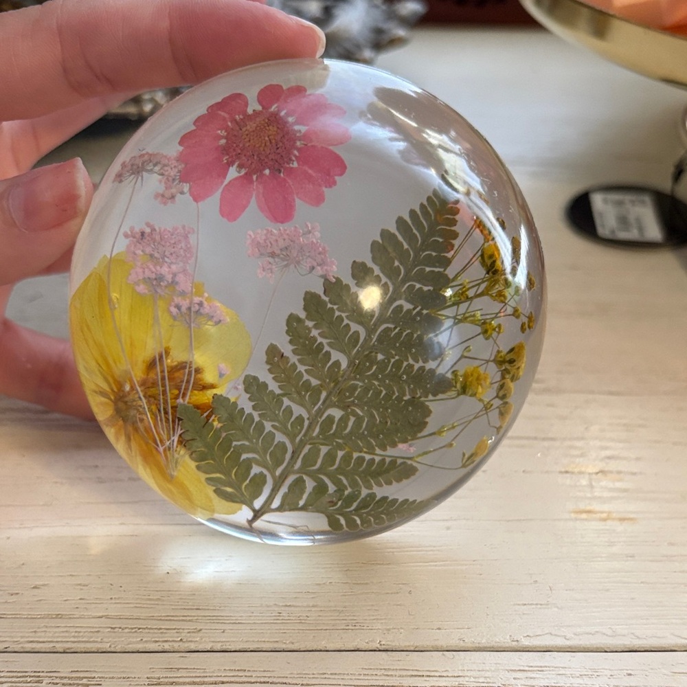 Floral Resin Paperweight